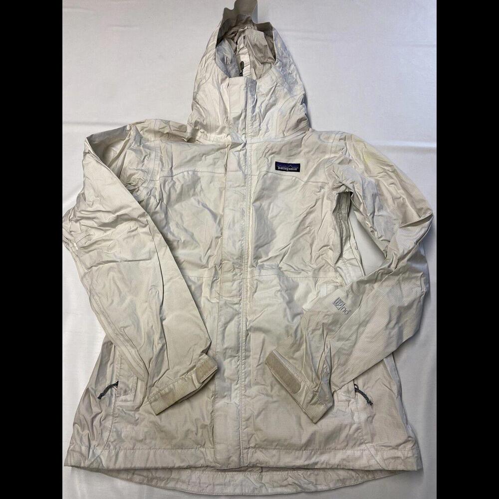 Womens PATAGONIA Beige h2no Torrentshell Rain Jacket Sz XS